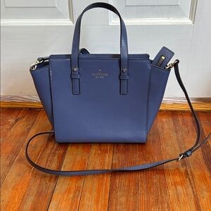 Kate Spade Cedar Street Hayden Blue Leather Satchel Crossbody Bag